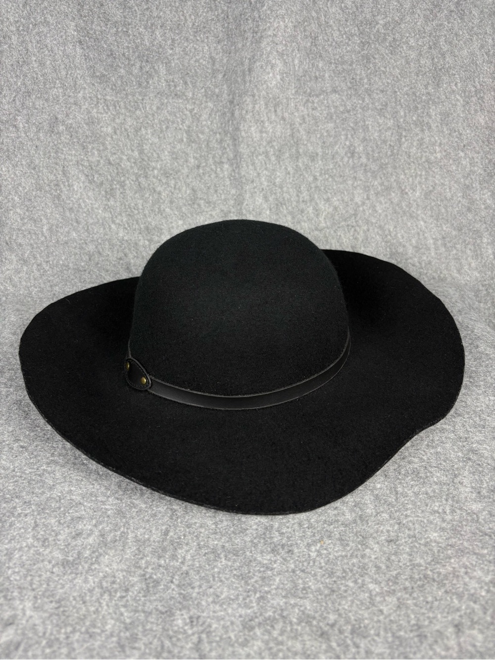 D&Y Black 100% Wool Wide Brim Floppy Boho Western Hat